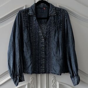 Pilcro Dark Denim Blouse